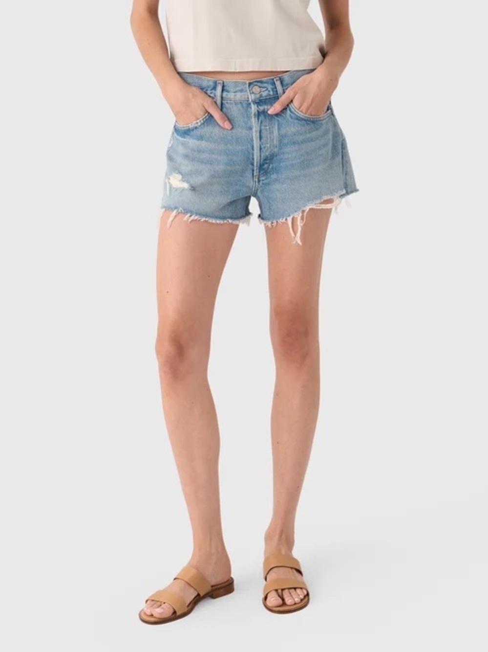 Citizens Of Humanity Danielle Distressed Denim Cutoff Shorts
